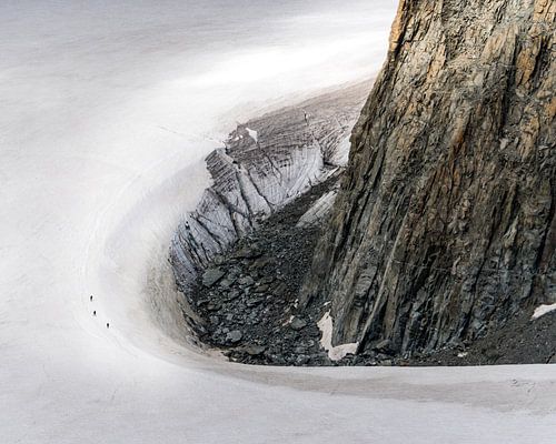 Bergsteiger auf dem Mont-Blanc-Eismassiv