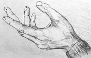 Zeichnen einer Hand.