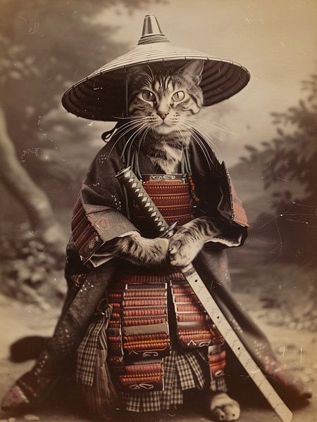 Chat samouraï par haroulita