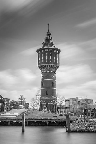 Water tower in Sneek, black and white by Patrick Verhoef