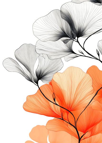 Wildflower Evergreen flowers 28 gingko biloba by JBJart Justyna Jaszke