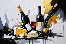 Dynamisches Stillleben mit Wein von Art & Soul Creations