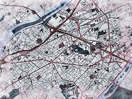 Carte de Nanterre avec le style 'White Winter' sur Maporia