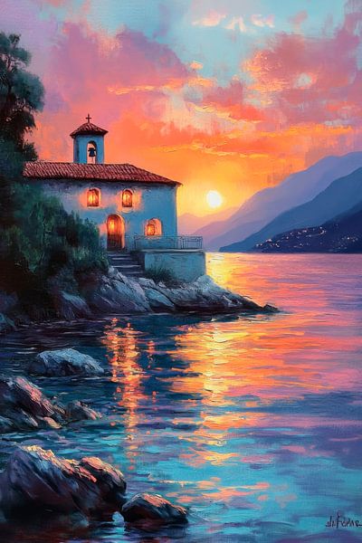 Coucher de soleil sur le lac par Poster Art Shop