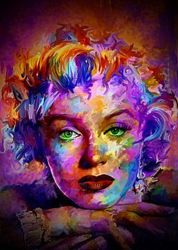 Marilyn monroe kleur abstracte editie van Muhamad Suryanto