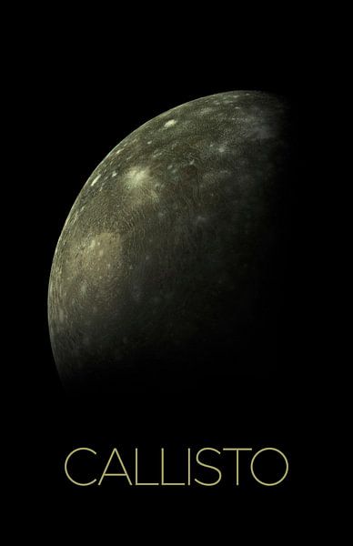 STK205460S-Affiche du système solaire Callisto, une lune de Jupiter. par Stocktrek Images