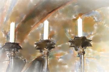 Kaarsen in kandelaar van Frank Heinz