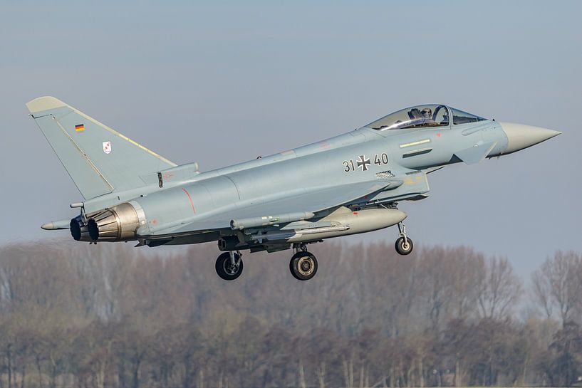 Landing Luftwaffe Eurofighter Typhoon. by Jaap van den Berg