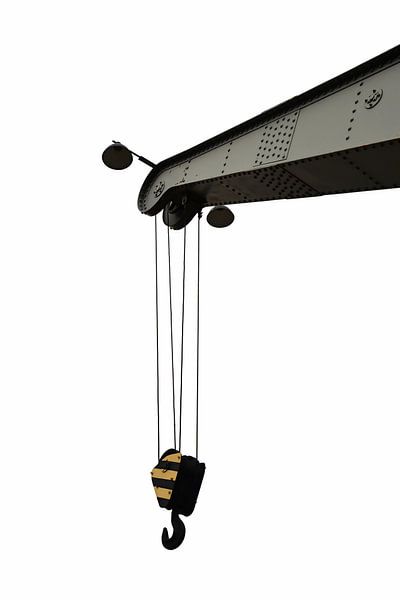 Crane with crane hook with white background by Heiko Kueverling