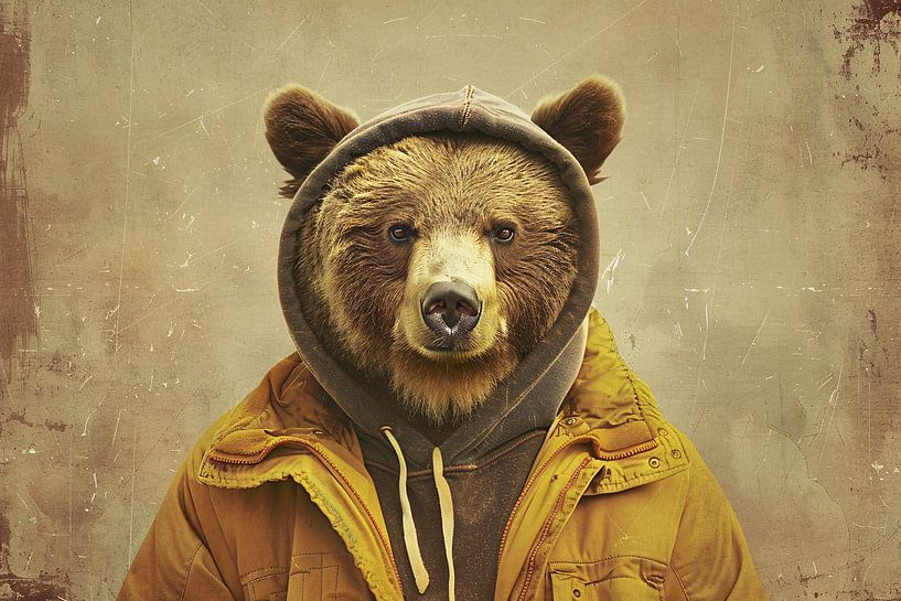 Bear in Retro Clothing with Vintage Atmosphere by Imperial Art House