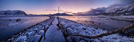Lighthouse during winter sunset on Godøy, Sunnmøre, Møre og Romsdal, Norway by qtx