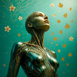 Faces of light: Roots of light, looking into tomorrow by Klaus Tesching - Art-AI