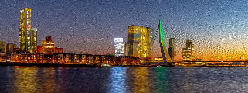 Rotterdam (evening panorama) by Marcel Ohlenforst