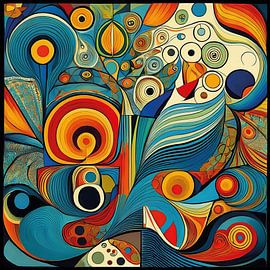 Motifs artistiques colorés sur Patricia Hofmeester