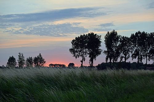 sunset in  Zeeuws-Vlaanderen the Netherlands
