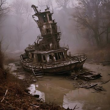 kleine stoomboot van Nick Wendt