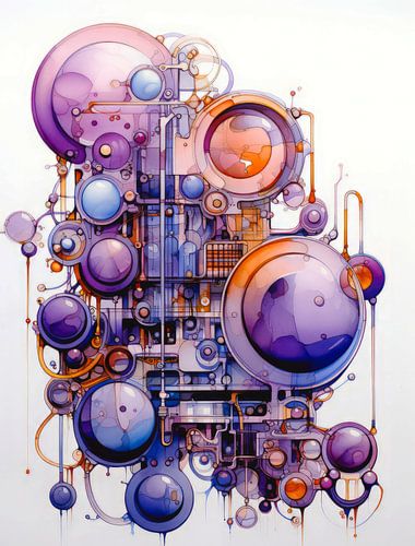 Dynamisch abstract schilderij