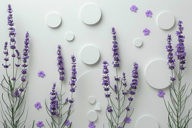 Lavender luxury - calming artwork for a relaxed atmosphere by Poster Art Shop