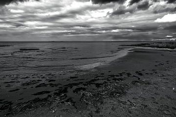 Marée basse dans la mer des Wadden d'Allemagne du Nord sur Thomas Riess