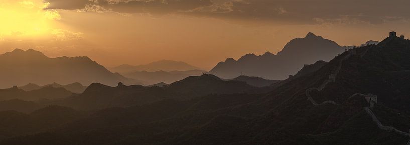 Sunset from the Great Wall of China by Paul Oosterlaak