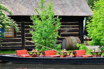 Barge in the Spreewald 3.0 with cucumber barrel by Ingo Laue
