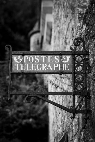 Vintage postkantoor en telegraafbord