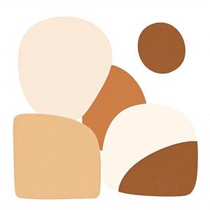 Moderne abstrakte organische Formen in mokka-beige-braun.