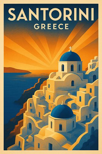 Santorini Griechenland Sonnenuntergang Glühen