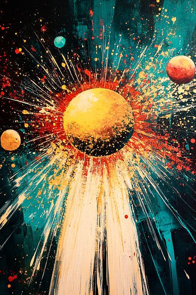 Abstrakte Planetenexplosion im Weltraum von Art & Soul Creations