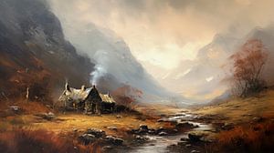 Schotse Cottage Schilderij van Preet Lambon