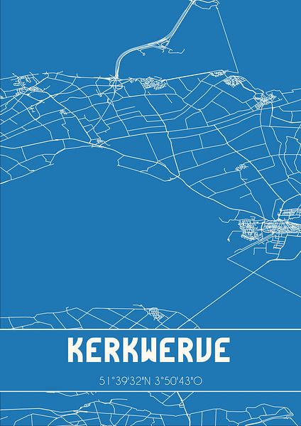 Blueprint | Map | Kerkwerve (Zeeland) by Prints of Place