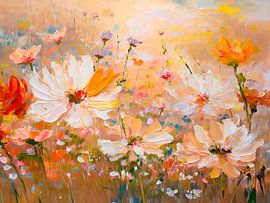 Blumengarten in warmen Pastelltönen von Studio Pieternel