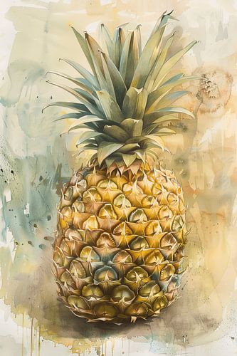 Kleurrijke ananas: aquarelinspiratie