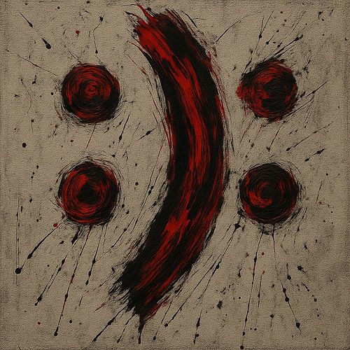 Two Stories in Blood Red & Charcoal