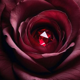 Crimson Ruby Veil - Art of Velvet & Fire von Manuela Dekkers