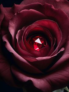 Crimson Ruby Veil - Art of Velvet & Fire