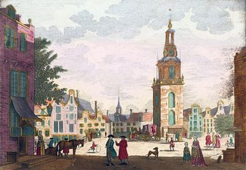 Balthasar Friedrich Leizel, Vue de la tour Jan Roodenpoort à Amsterdam, 1755 - 1779 sur Atelier Liesjes