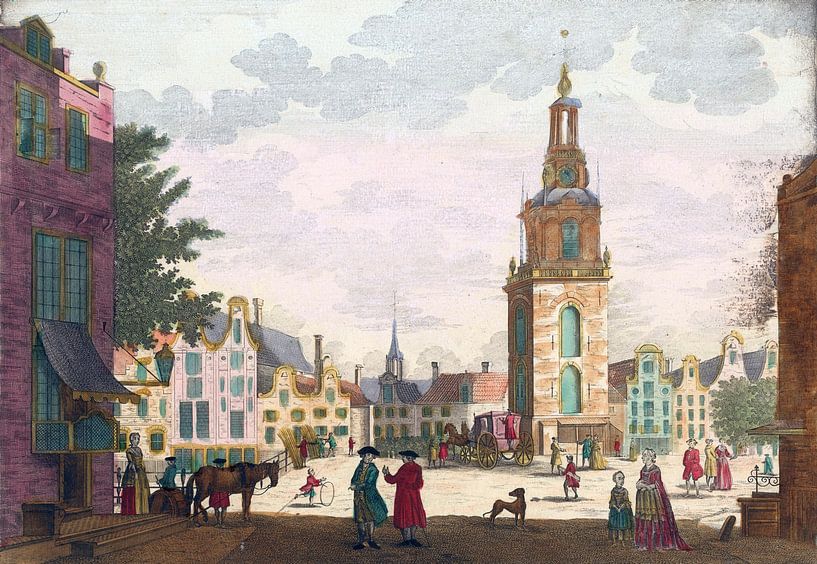 Balthasar Friedrich Leizel, Blick auf den Jan Roodenpoort Turm in Amsterdam, 1755 - 1779 von Atelier Liesjes