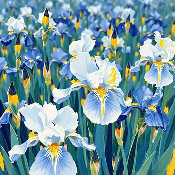 The Luminous Dance of the Bearded Irises by Artistic