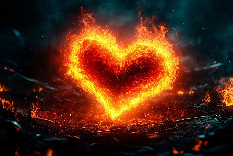 Forme de cœur en flammes par Imperial Art House