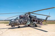 A true work of art, this magnificently painted Mil Mi 35/24 Hind attack helicopter of the Czech Air  by Jaap van den Berg thumbnail