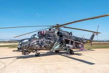 A true work of art, this magnificently painted Mil Mi 35/24 Hind attack helicopter of the Czech Air  by Jaap van den Berg