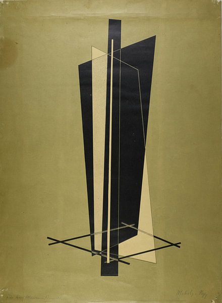 Bauhaus, László Moholy-Nagy, zonder titel (Compositie) - 1923 van Atelier Liesjes