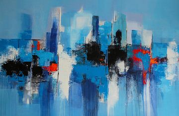 Skyline in blauw van Claudia Neubauer