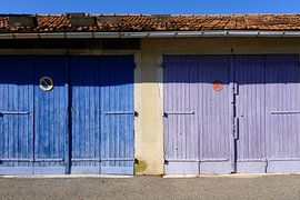 Colourful garage doors in Nyons (Provence) by Flatfield
