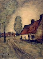Farmhouses along a country road, André Idserda