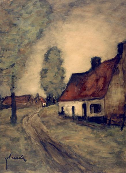 Farmhouses along a country road, André Idserda by Atelier Liesjes
