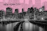 MANHATTAN Skyline | Graphic Art | rosa von Melanie Viola Miniaturansicht