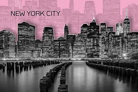 MANHATTAN Skyline | Graphic Art | rose by Melanie Viola