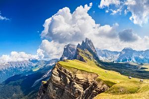 Seceda der Geisler Gruppe in den Dolomiten